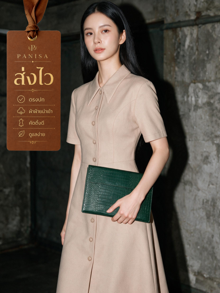 หน้าปกแกลอรี่เดรสปกเชิ้ต PANISA รุ่น Old Money Dress