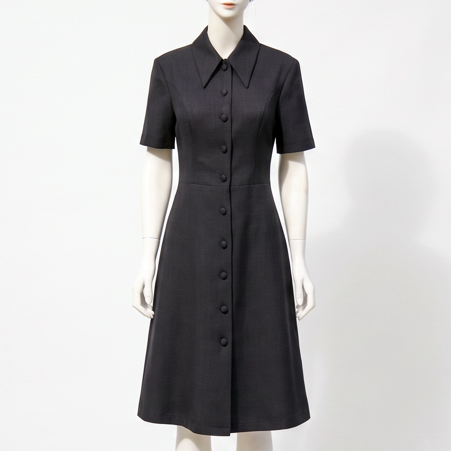 PANISA เดรสปกเชิ้ตสีดำ รุ่น Old Money Dress